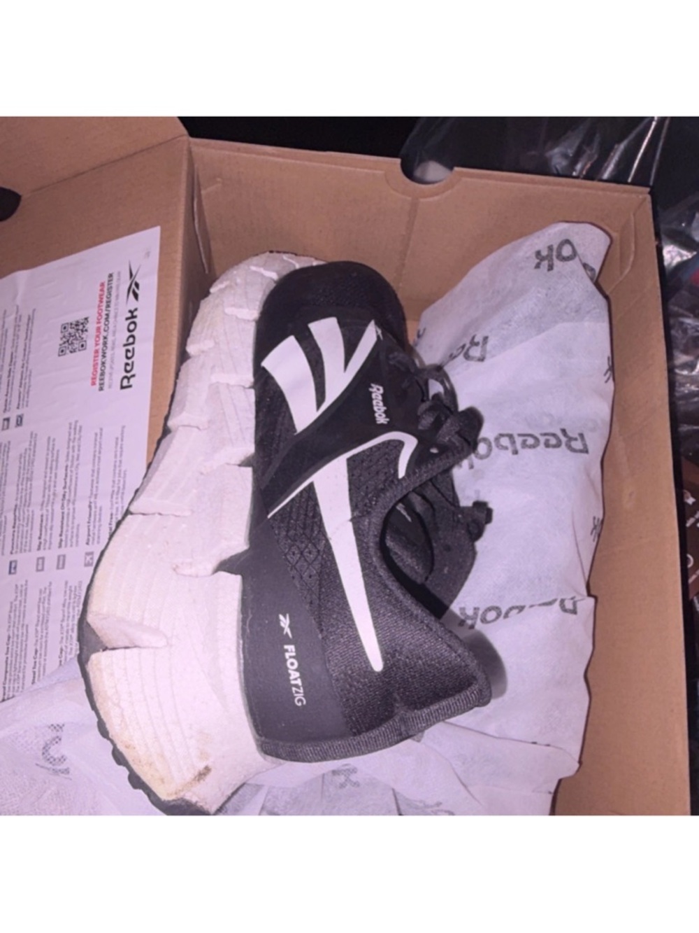 Reebok Black and White Men's Sneakers composite toe work shoes.